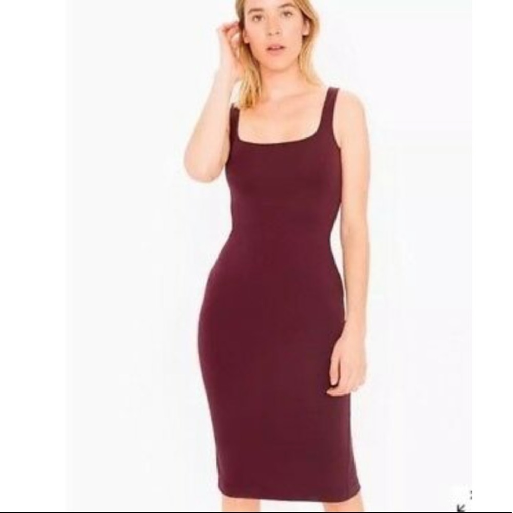 American Apparel Stretchy Maroon Bodycon Dress